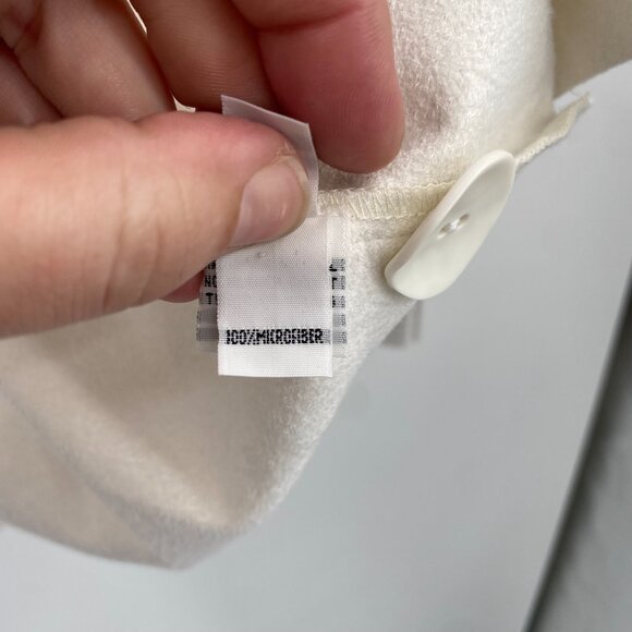 Planet Jacket Womens One Size Shirt Tail Chalk White Single Button Vegan Leather - Picture 8 of 16